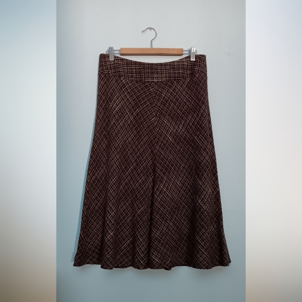 Jones Wear Women's A-Line Tweeded Plaid Midi Skirt Multi 10
